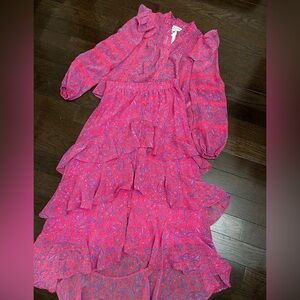 Allison New York hot pink women’s floral set Blouse size XS skirt size S